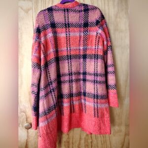 Colorful knit cardigan sweater with pockets.  Lucky brand size xl.